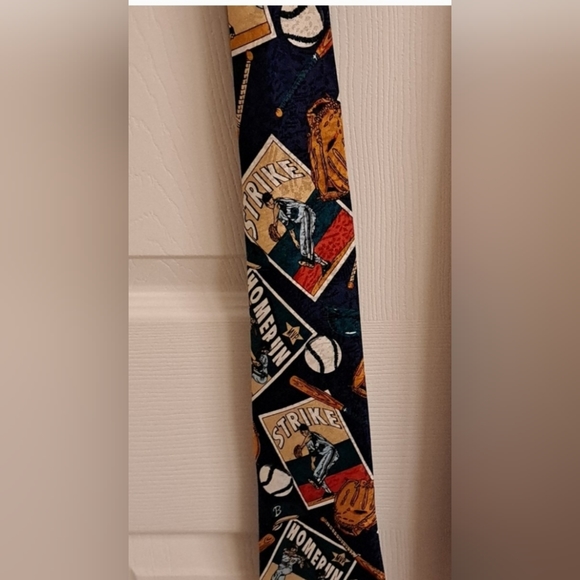 🌴SILK BASEBALL TIE by Lugano Italian Silk Ties - Picture 4 of 7
